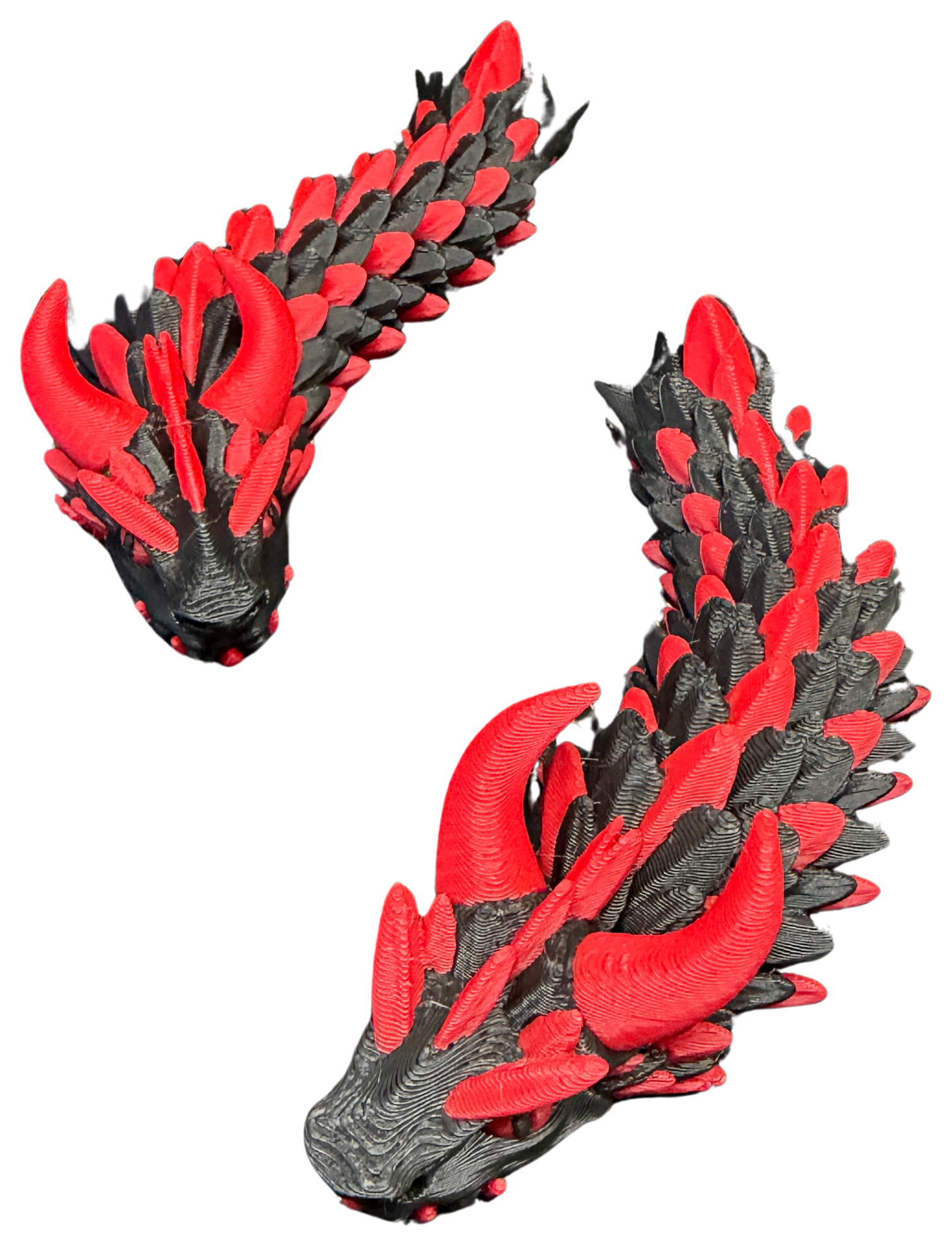 Black and red articulated flexi shadow dragons 3D print