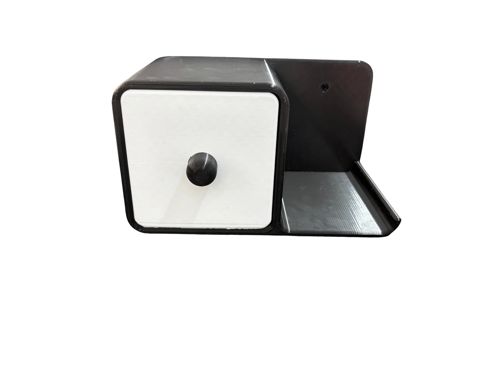 Black and white desktop shelf organizer with drawer 3D print