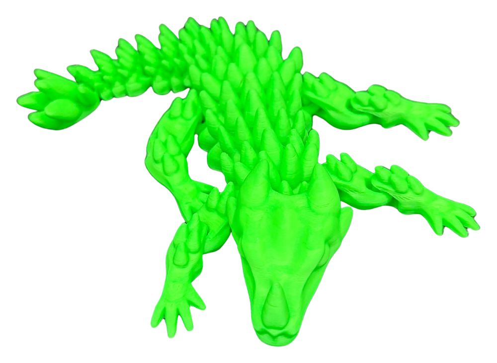 Lime green glow articulated flexi dragon 3D print