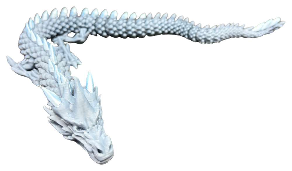 Large white articulated flexi dragon 3D print