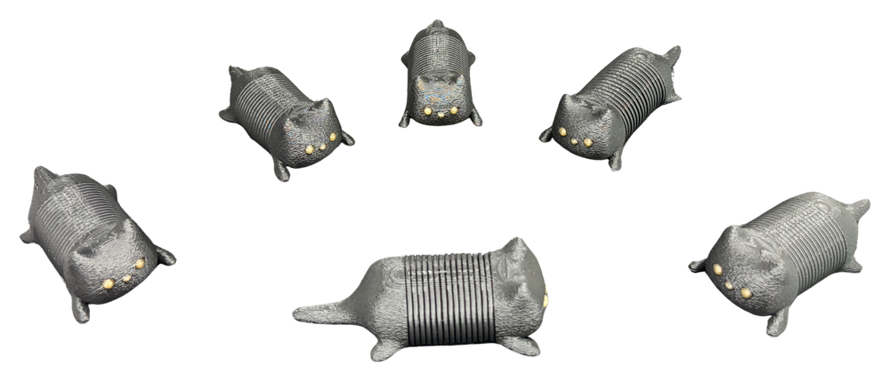 Articulated spring cat critters 3D print