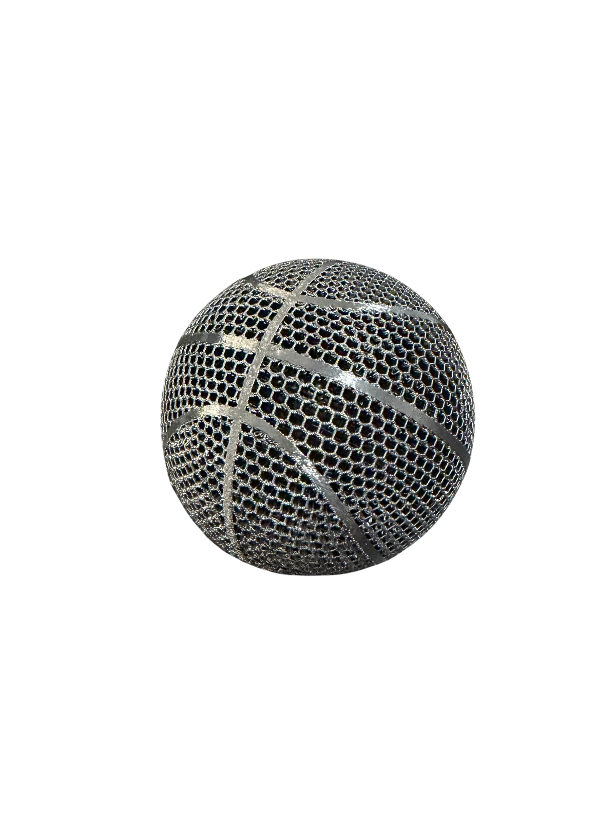 Flexible black and silver basketball fidget 3D print